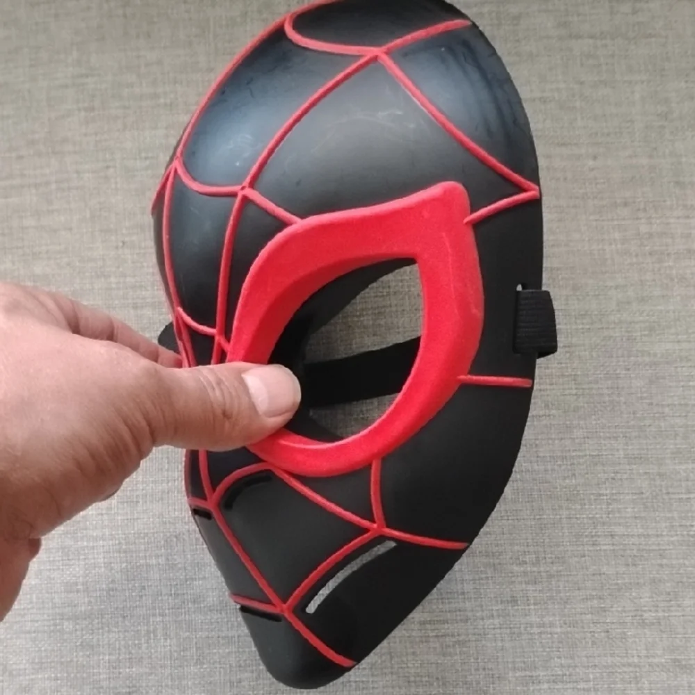 SPIDER MAN MASK , across the spiderverce Black and Red Superhero Costume Mask - Picture 4 of 5